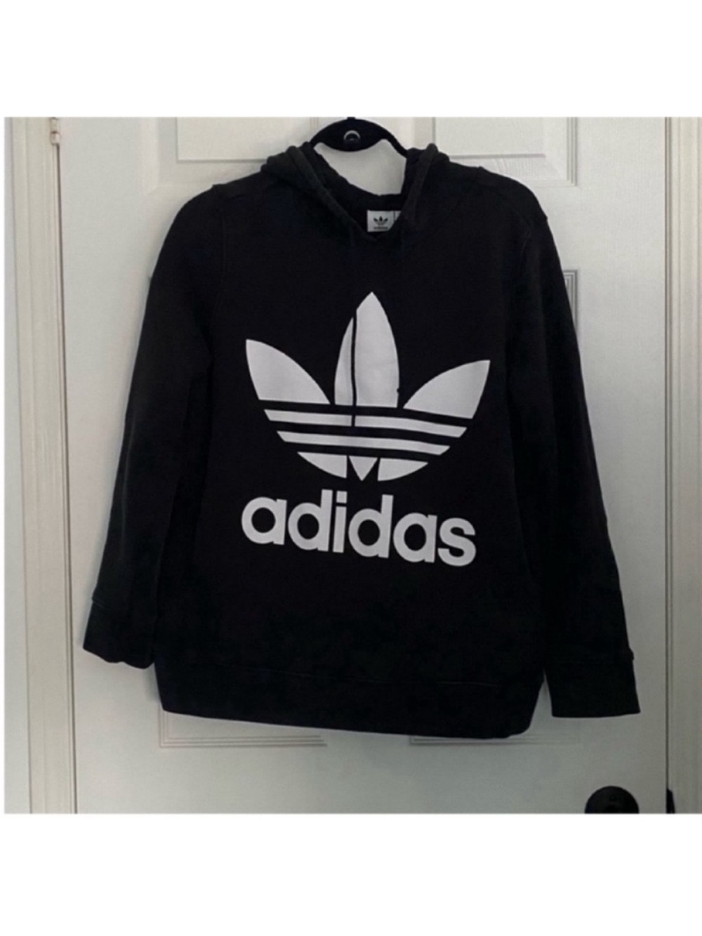 adidas Originals Black Hoodie with White Trefoil Label